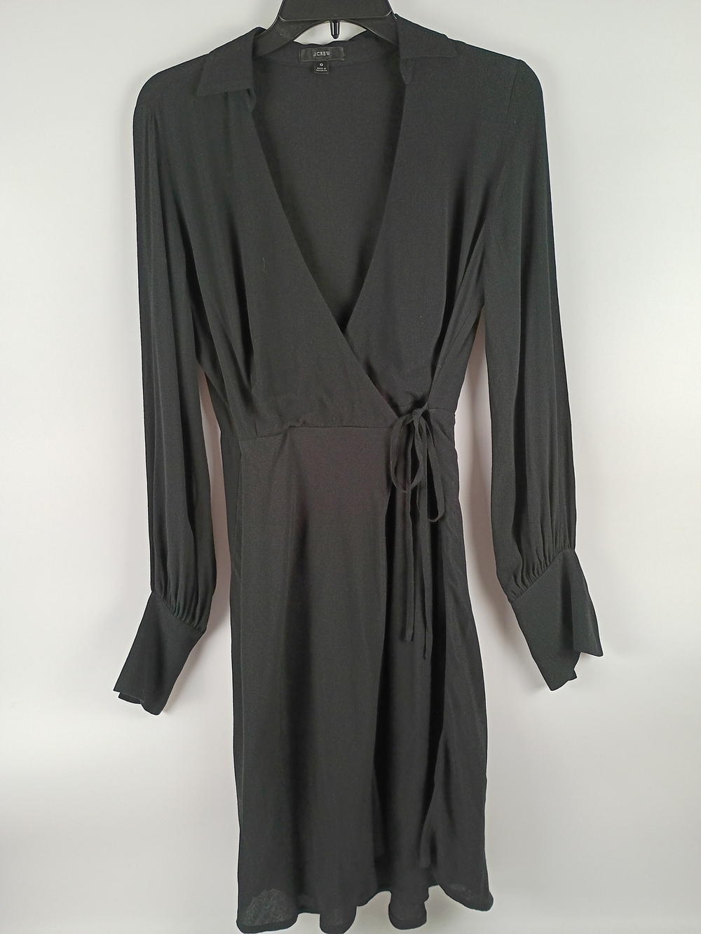 J. Crew Black Long-Sleeve Wrap Dress
